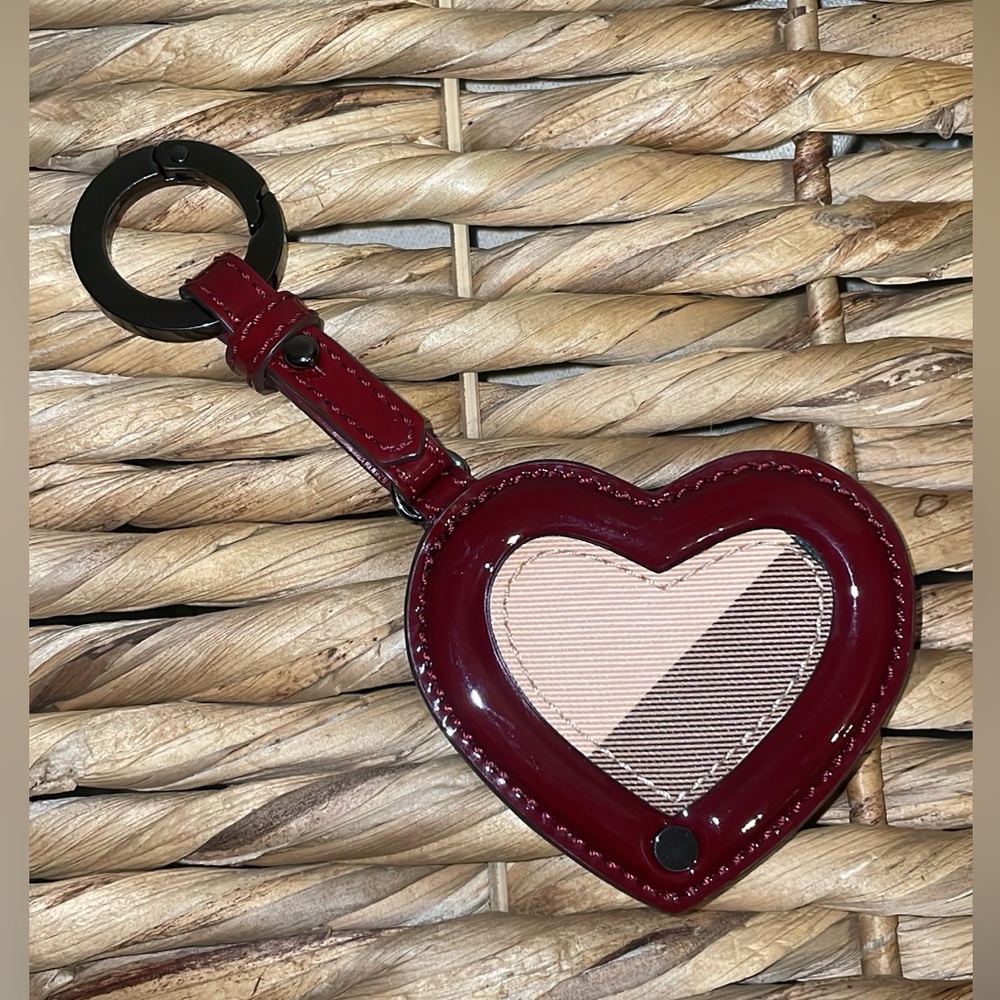 Burberry Patent Red Mirror Keychain Bag Charm